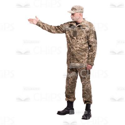 Mid-Aged Colonel With Go Away Gesture Cutout Photo-0