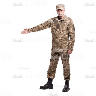 Mid-Aged Colonel Inviting To Look Cutout Photo-0
