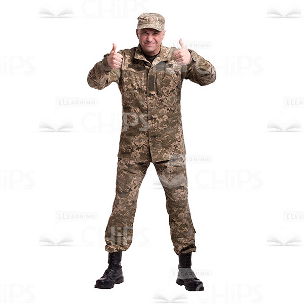Smiling Mid-Aged Captain With Ok Gesture Cutout Photo-0