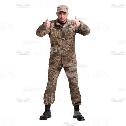 Serious Mid-Aged Captain With Ok Gesture Cutout Photo-0