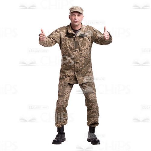 Glad Mid-Aged Captain With Ok Gesture Cutout Photo-0