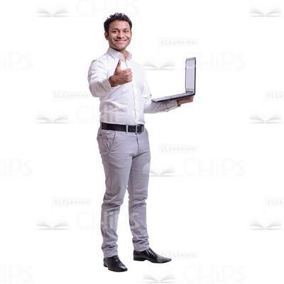 Happy Businessman With Laptop Cutout Photo-0