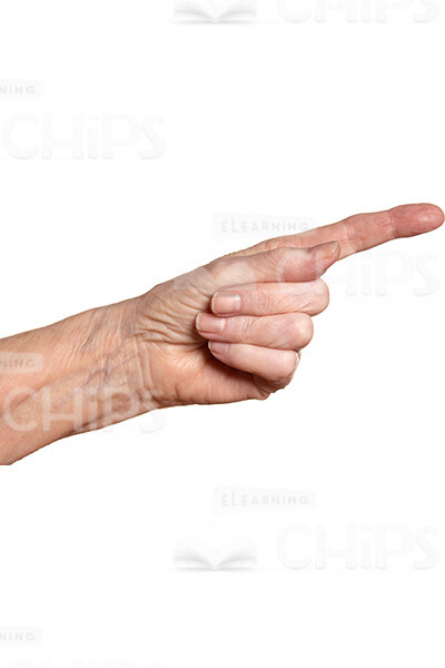 Close Up Cutout Photo Of Aged Man's Hand Pointing-0