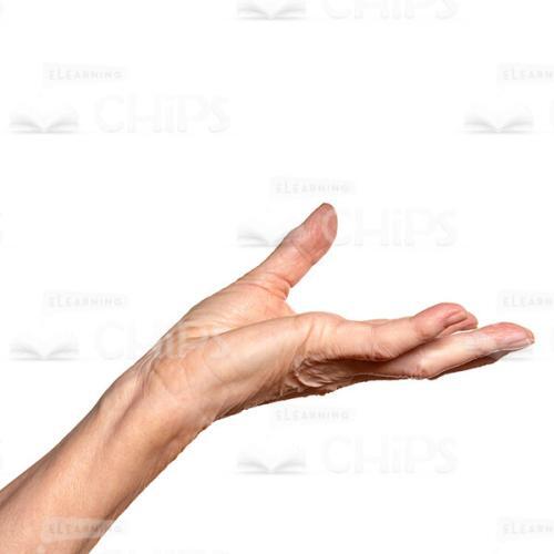 Open Wrinkled Hand Close Up Photo Isolated On Transparent Background-0