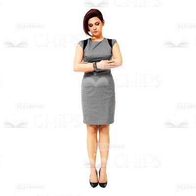 Cutout Picture Of Young Businesswoman Crossed Her Arms In Front Of Chest-0