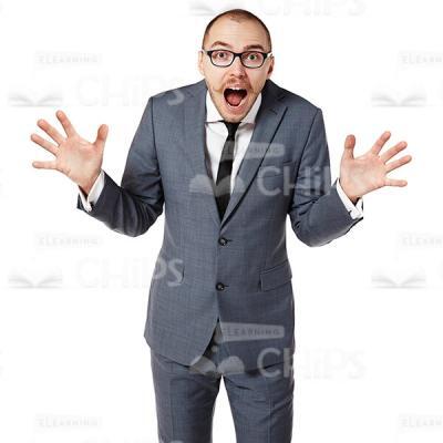 Cutout Photo Of Screaming Businessman Spreads Arms-0