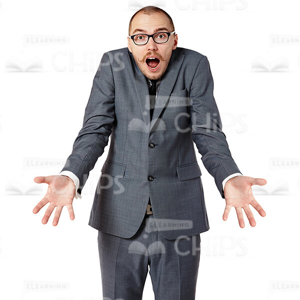 Cutout Image Of Surprised Business Man Throwing Hands Up-0 Cutout Image Of Surprised Business Man Throwing Hands Up-0