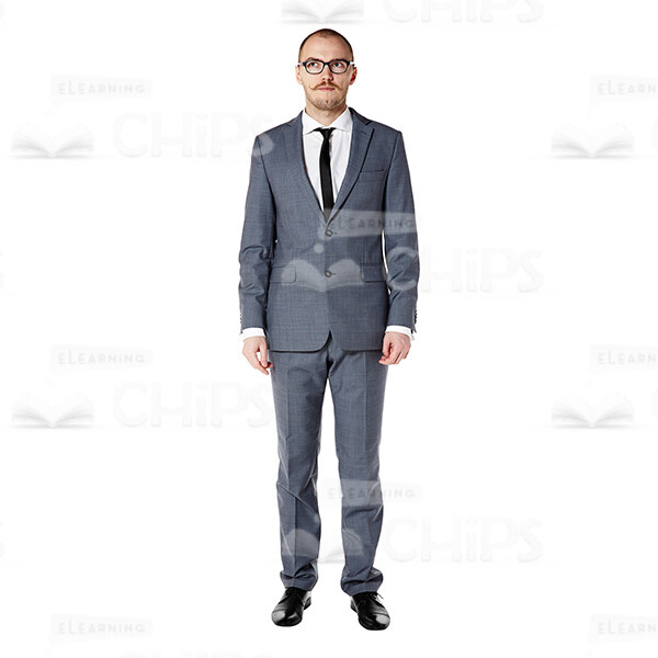 Thoughtful Businessman Standing Upright Cutout Image-0