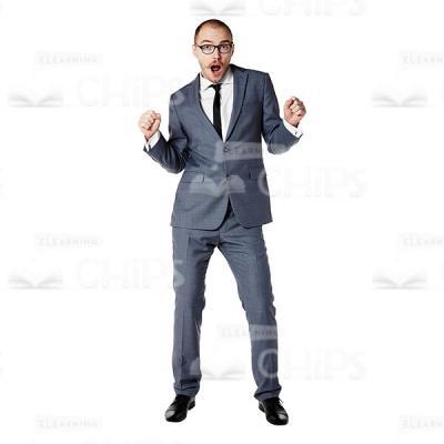 Excited Businessman Feels Great Cutout Image-0