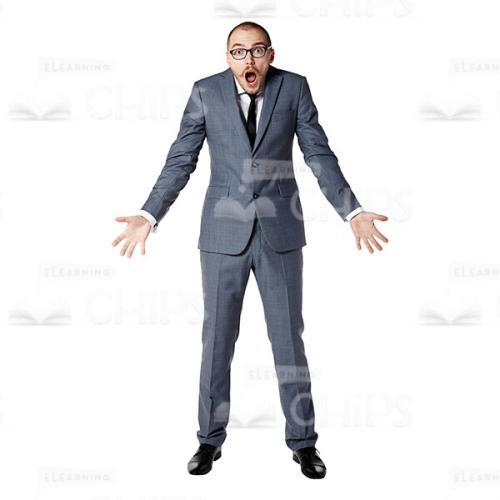 Surprised Young Man Spreads Arms To Sides Cutout Image-0