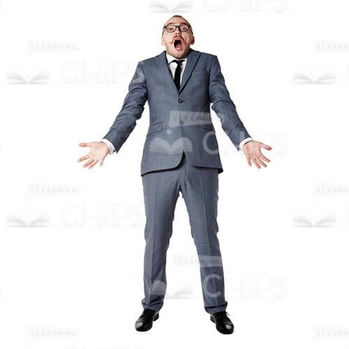 Shocked Man Throwing Hands Up Cutout Image-0