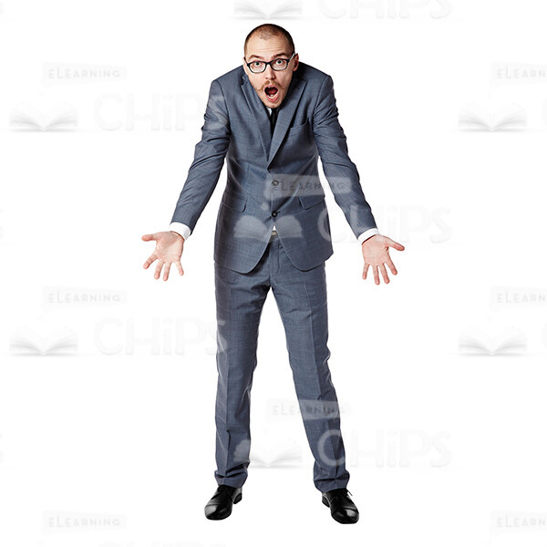 Discontented Businessman Screaming Cutout Image-0