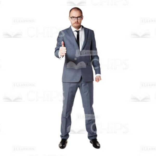 Confident Young Businessman Shows Thumb Up Gesture Cutout Picture-0