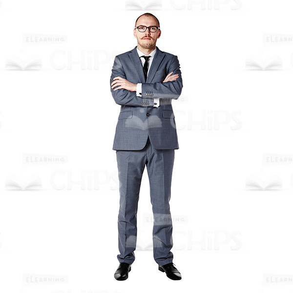 Serious Businessman Crossed Arms Cutout Picture-0