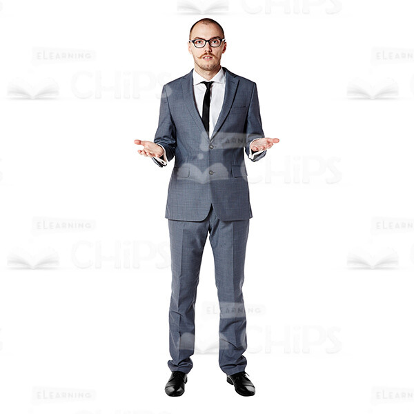 Cutout Picture Of Handsome Businessman Explaining Something-0
