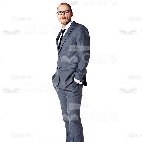 Cutout Young Business Man Standing Sideways-0