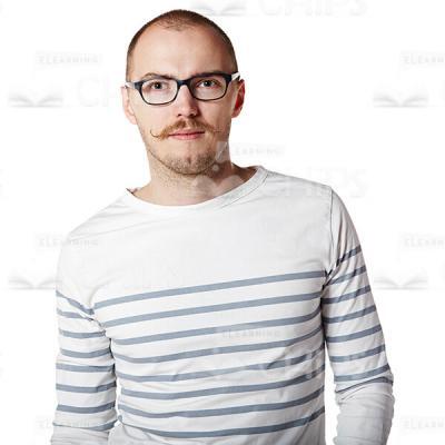 Handsome Young Man Wearing Glasses Cutout Photo-0