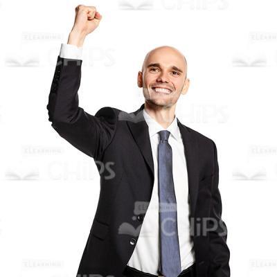 Cutout Photo Of Excited Businessman Making Yes Gesture-0