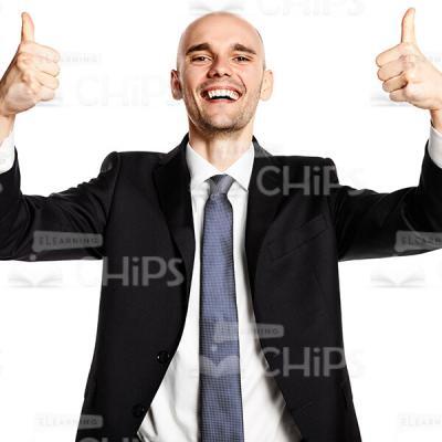 Happy Businessman Showing Thumbs Up Cutout Image-0