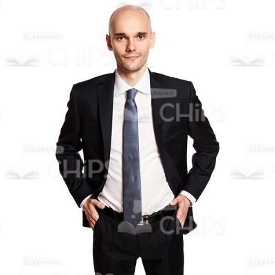 Bald Businessman Putting Hands In Pockets Cutout Image-0