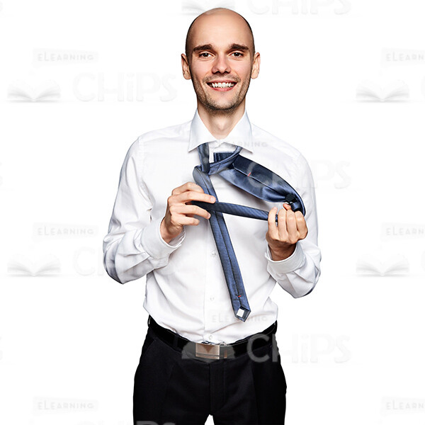 Positive Businessman Taking Off Necktie Cutout Picture-0