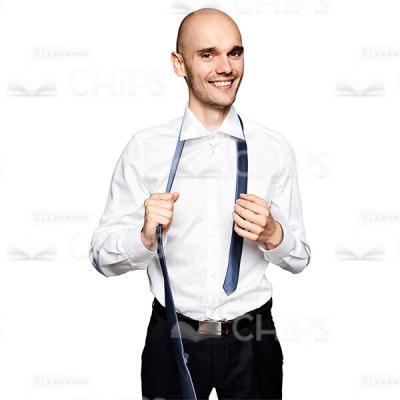 Cheerful Man Wearing Tie Cutout Image-0