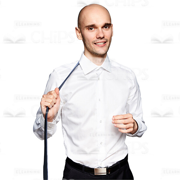 Cutout Picture Of Business Man Taking Off Necktie-0