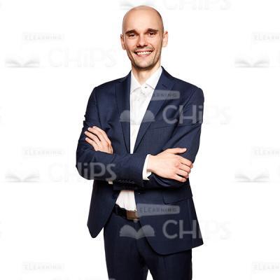 Satisfied Businessman Crossed Arms Cutout Photo-0
