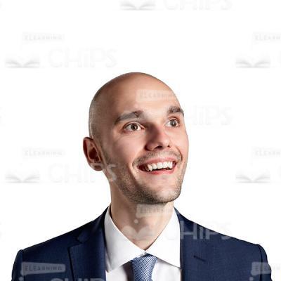 Excited Business Man Looking Upwards Cutout Portrait-0