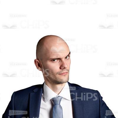Frowning Businessman Close-Up Cutout Portrait-0