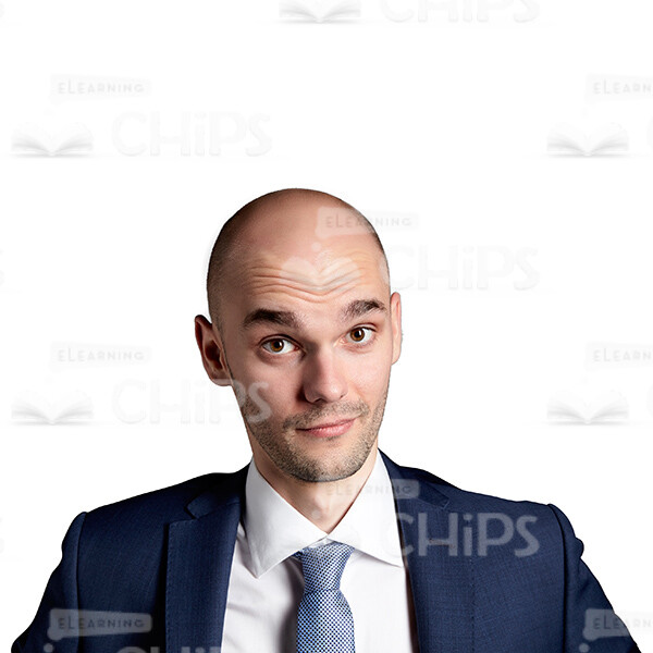 Attractive Businessman Raising Eyebrows Cutout Photo-0