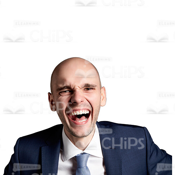 Businessman Screaming Close Up Cutout Image-0