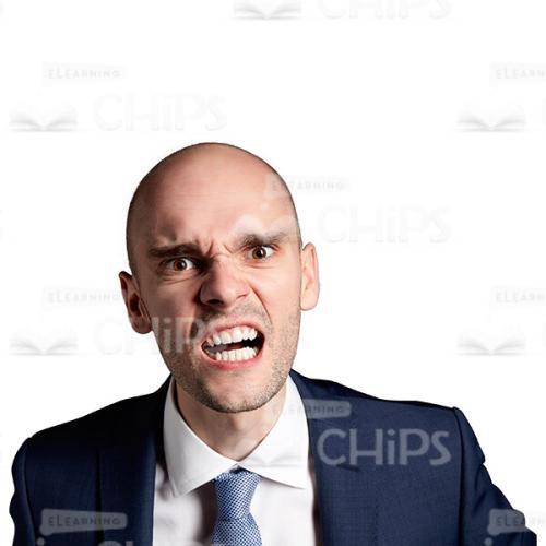Angry Businessman Close Up Cutout Portrait-0