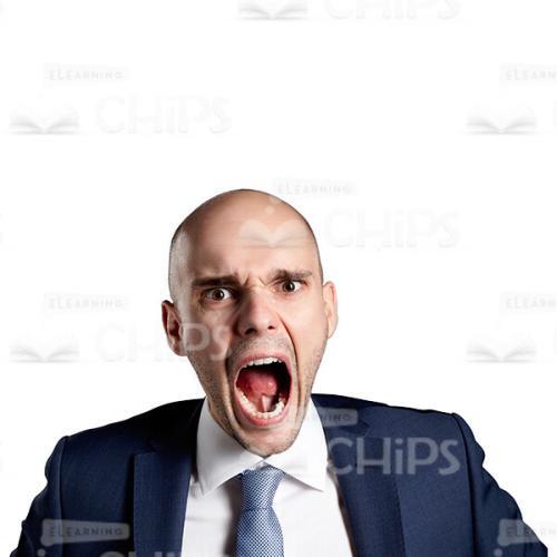 Displeased Businessman Screaming Cutout Portrait-0