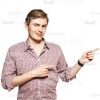 Cutout Picture of a Handsome Young Man Winking and Pointing Towards-0