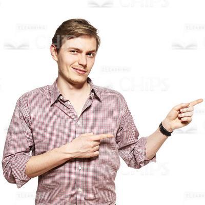 Cutout Picture of a Handsome Young Man Winking and Pointing Towards-0