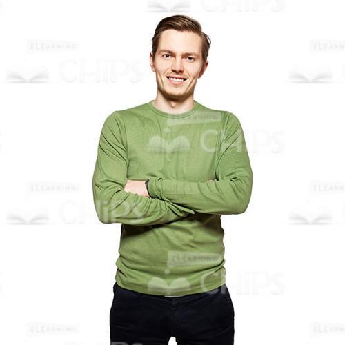 Cutout Character of a Smiling Young Man Crossing His Hands on His Chest-0