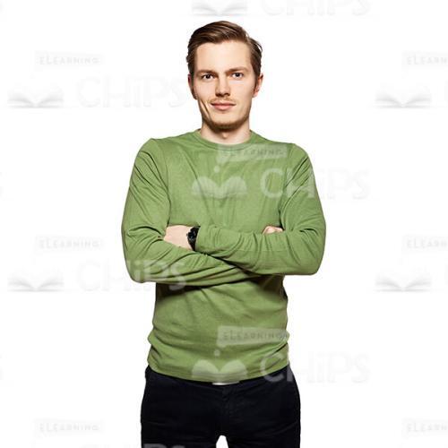 Cutout Character of a Handsome Young Man Smirking and Crossing His Hands on His Chest-0