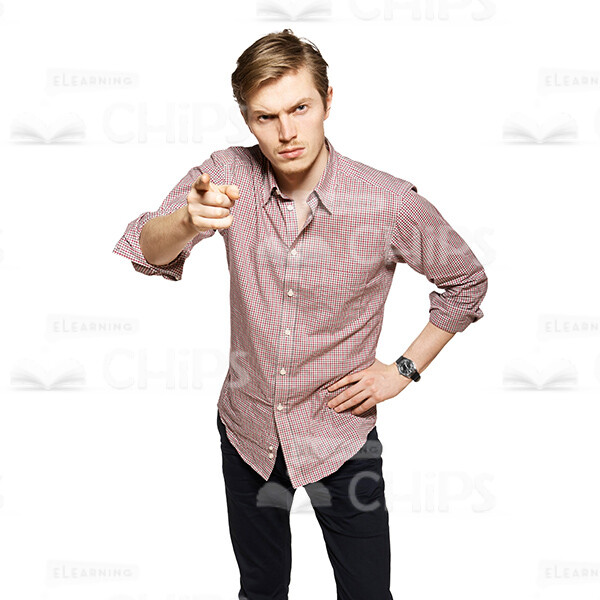 Cutout Character of Angry Young Man in a Plaid Shirt Pointing at the ...