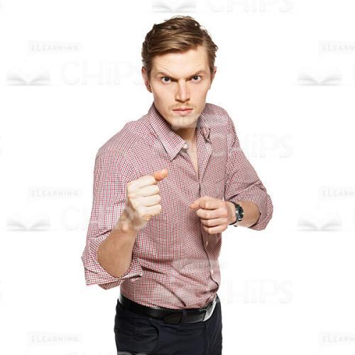 Cutout Photo Of Young Man Ready To Fight-0