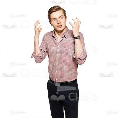 Cutout Image Of Young Angry Man Reacting Emotionally-0