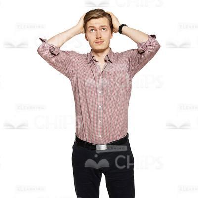 Sad Young Man In Casual Wear Cutout Picture-0