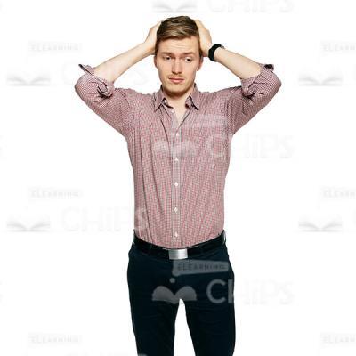 Sad Young Man Clasping His Head Cutout Picture-0
