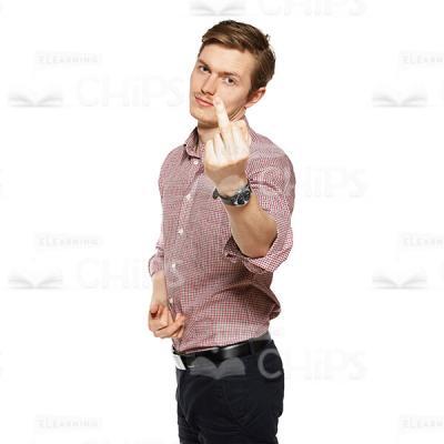 Cutout Image Of Young Man Showing Middle Finger Gesture-0