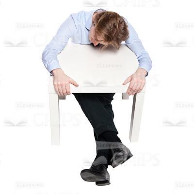 Cutout Image Of Young Man Sleeping With His Head On Table -0