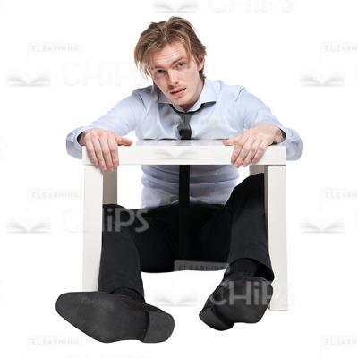 Young Man Sitting On Floor Cutout Image-0