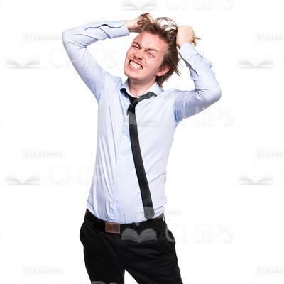 Cutout Picture Of Man Tearing His Hair On His Head-0