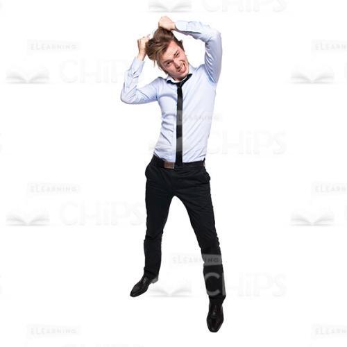 Cutout Image Of Young Angry Man Holding His Hands On His Head-0