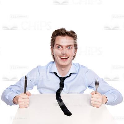 Cutout Picture Of Man Holding Fork And Knife-0