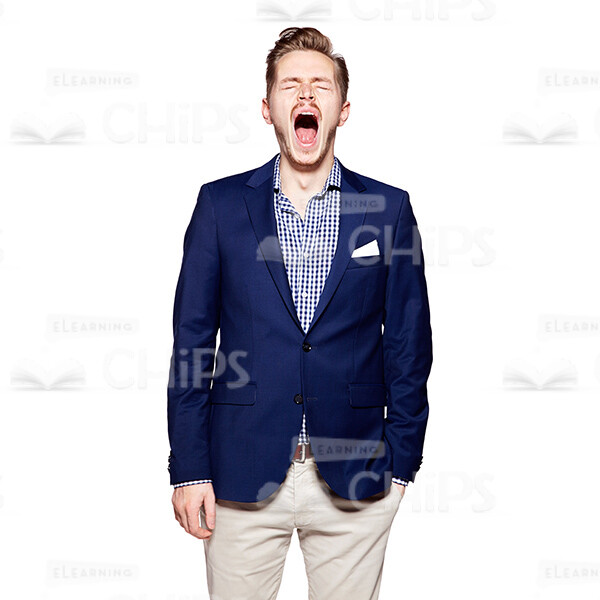 Cutout Picture of Handsome Young Man Yawning-0 Cutout Picture of Handsome Young Man Yawning-0
